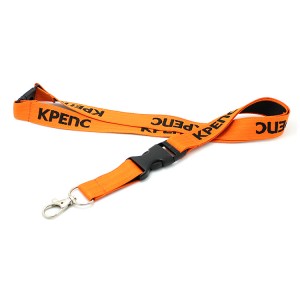 China wholesale best quality woven polyester lanyard with plastic clip