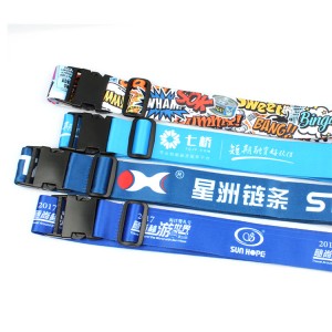 Custom new product polyester adjustable Luggage Strap belt with your logo