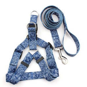 Factory oem custom printing dog harness leash with logo design free