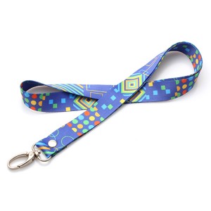 Colorful Heat Transfer Printed Lanyard with phone string and metal hook