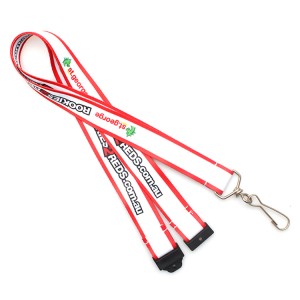Custom your logo heat transfer lanyard with J-hook for ID card