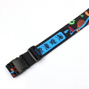 Custom polyester digital sublimated luggage straps suitcase belt