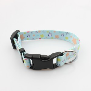 Striped webbing high quality adjustable dog collar with pet accessories