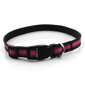 Reflective dog collar with quick release buckle