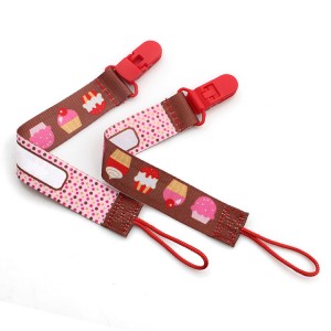 China supplier Manufacturing Eco-friendly personalize baby pacifier clip made by heat transfer printing