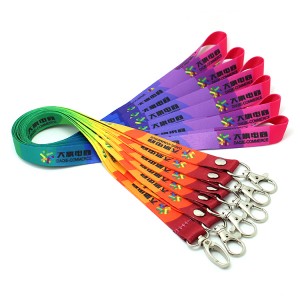 Sublimation polyester supreme lanyard with metal hook