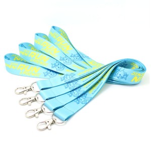 Sublimation polyester supreme lanyard with metal hook
