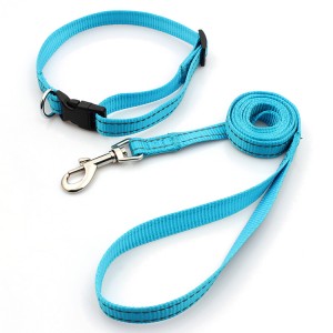 Wholesale adjustable premium reflective pet leash and collar for dogs