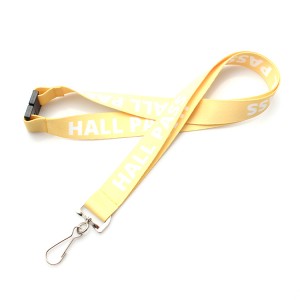 2019 custom heat transfer polyester lanyard with safety clip