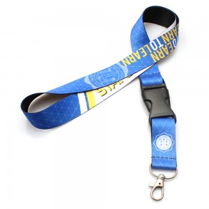 custom business polyester lanyards with buckle