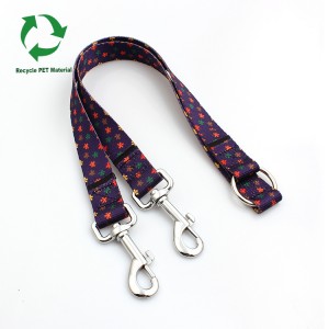 Wholesale portable RPET recycled thick dual dog leash material