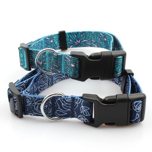 wholesale comfortable sublimation printed pet dog collar with adjustable buckle