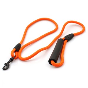 Premium design free nylon climbing rope dog leash with padded handle
