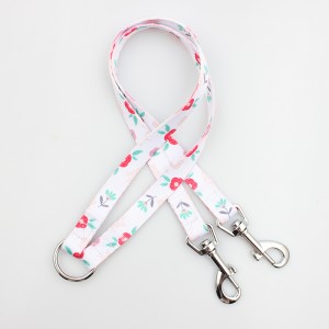 Hot sale personalized double handle printed lovely dual dog pet leash