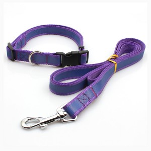 Colorful hot sale eco-friendly reflective dog collars and leash for pets