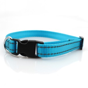 Custom Webbing Dog Collar Reflective With Plastic buckle Wholesale