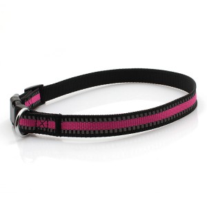 Reflective dog collar with quick release buckle