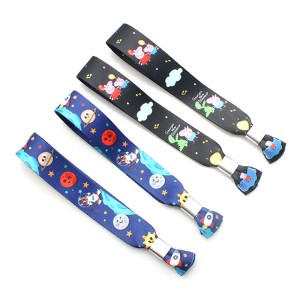 Custom fashion colorful printed elastic fabric wristband