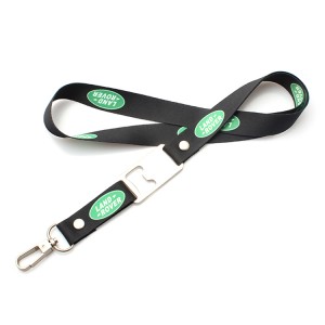 Factory wholesale high quality custom polyester water bottle opener lanyard