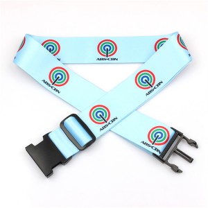 Custom polyester digital sublimated luggage straps suitcase belt