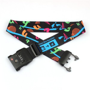 Wholesale promotional durable custom made polyester weight luggage belt with TSA lock