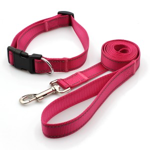 Colorful hot sale eco-friendly reflective dog collars and leash for pets