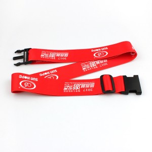 Wholesale Promotional Custom Made Polyester Luggage Strap with Detach Buckle