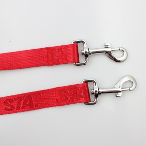 Eco friendly material woven custom logo double dog leash