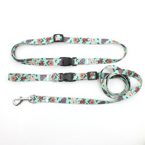 Cheap walking pet polyester customized hot sale dog hands free leash