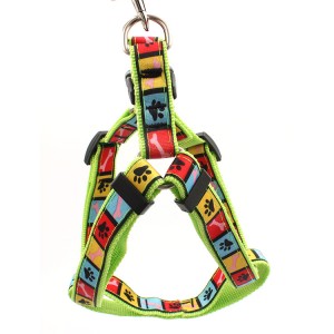 Sublimation printed cute outdoor pet dogs harness with adjustable buckle