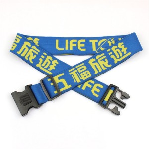 Factory OEM high quality woven luggage belt with adjustable buckle
