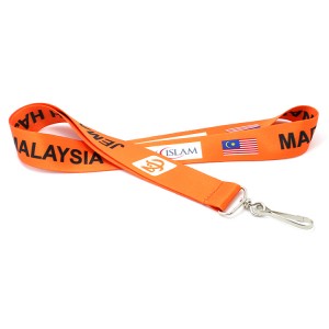 Custom your logo heat transfer lanyard with J-hook for ID card