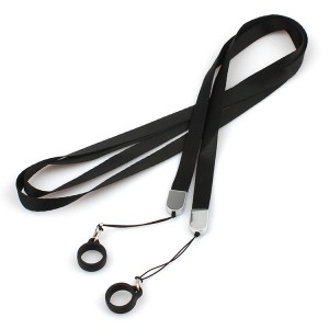 Color Polyester lanyard material with rubber circle