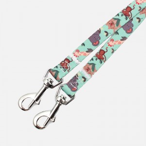 Personalized size and design polyester dual dog leash