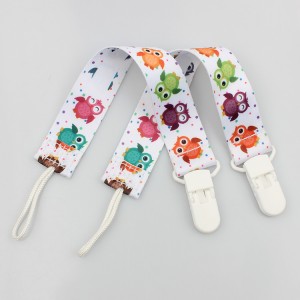 Polyester safety baby pacifier clip strap nipple holder