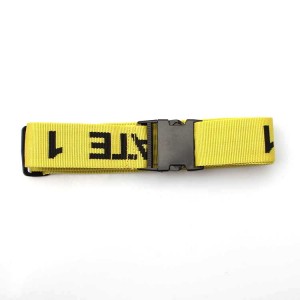 Custom packing tag loop strap woven luggage belt with breakaway hook