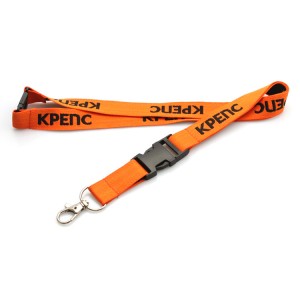 High quality custom printing lanyard with double plastic hook