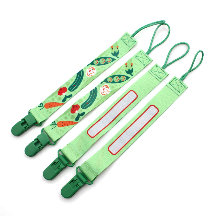Guangzhou supplier custom polyester printed cute baby pacifier clip holder Featured Image