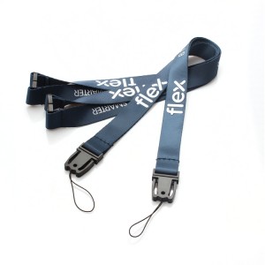 Promotional durable 100% polyester id lanyard for company staff