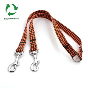 Wholesale portable RPET recycled thick dual dog leash material