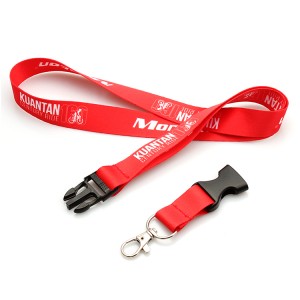 Polyester biodegradable lanyard with mental hook/plastic buckle