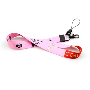 OEM personalized polyester printing custom unique logo lanyard for company