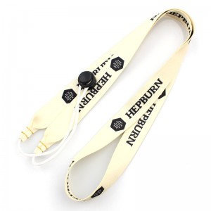 Professional China Printed Polyester Customized Lanyard  Custom printed business lanyards with adjustable cord lock