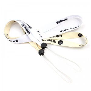 Professional China Printed Polyester Customized Lanyard  Custom printed business lanyards with adjustable cord lock