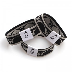 Woven rfid elastic fabric bracelet wristband custom