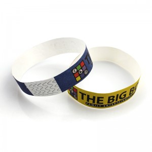 Promotional items printed barcode event tyvek paper wristbands