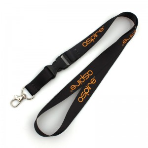 Dye sublimation printing logo custom polyester neck lanyards with disconnect buckle