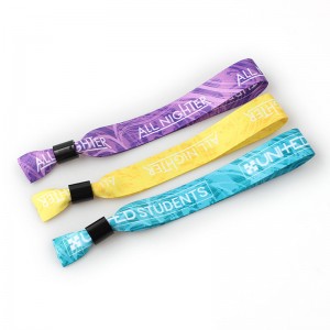 Wholesale adjustable wrist bands custom logo cloth event polyester wristbands for concert