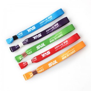 Custom logo personalized polyester one-off festival sport wristband for activity