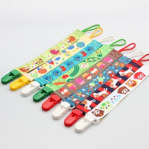 Wholesale baby soother holder stainless pacifier clip strap stocked